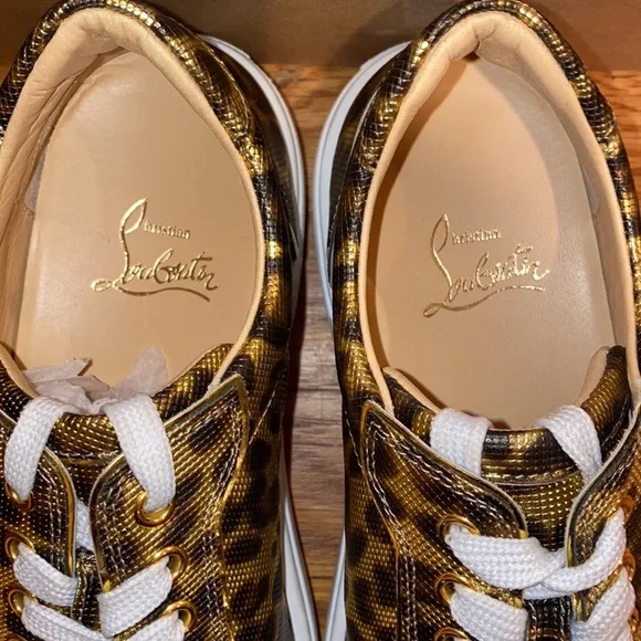 SOLD Christian Louboutin Vieirissima Leopard Printed Leather Sneakers - Picture 12 of 14
